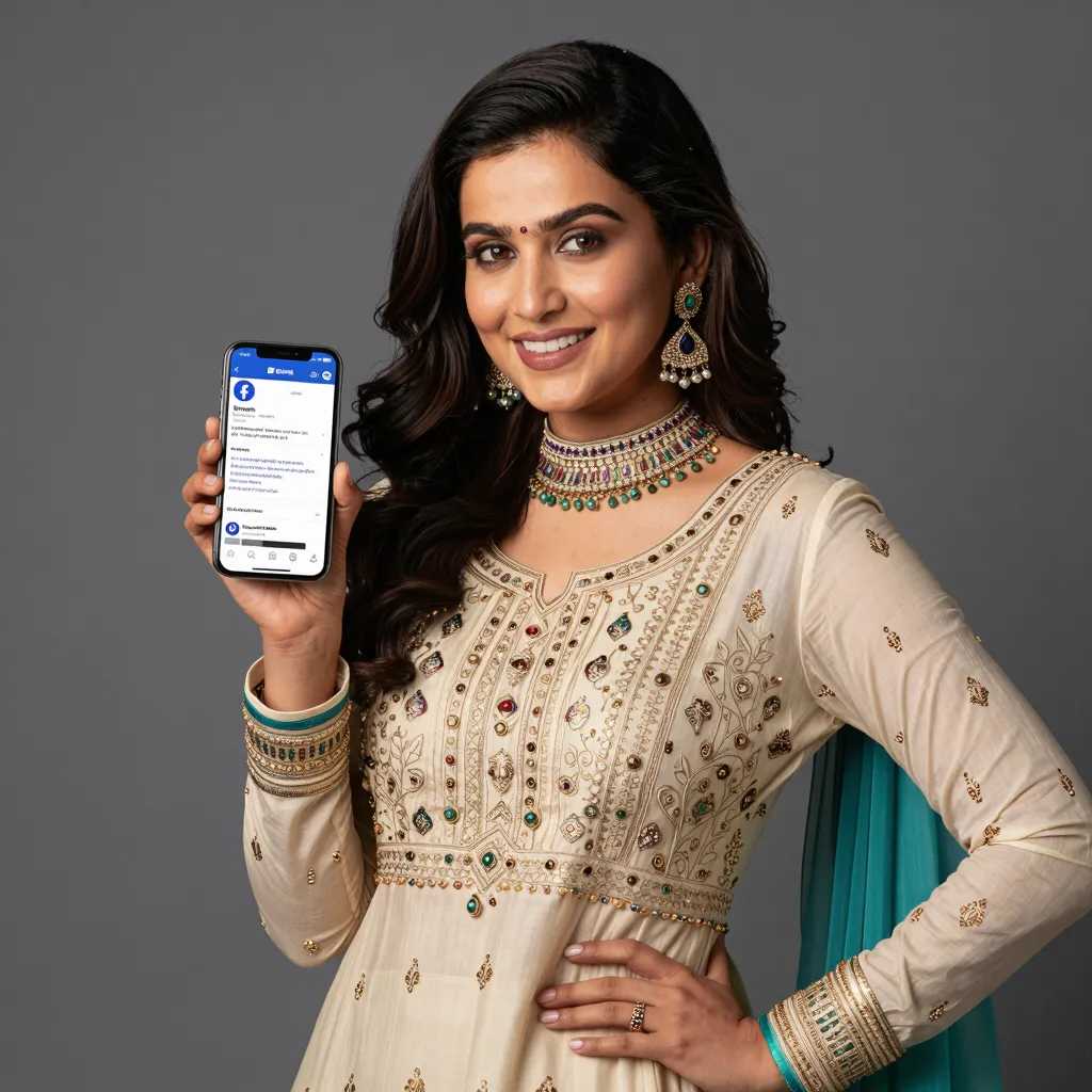 Indian woman with Facebook follower growth