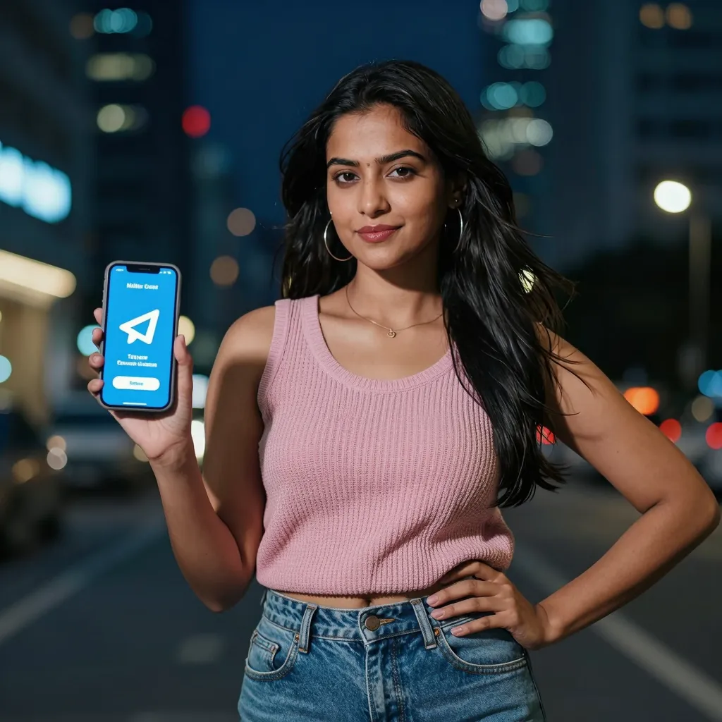Woman promoting Telegram group growth
