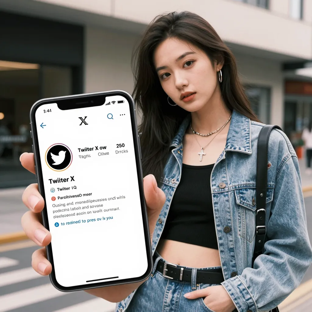 Attractive woman with Twitter followers