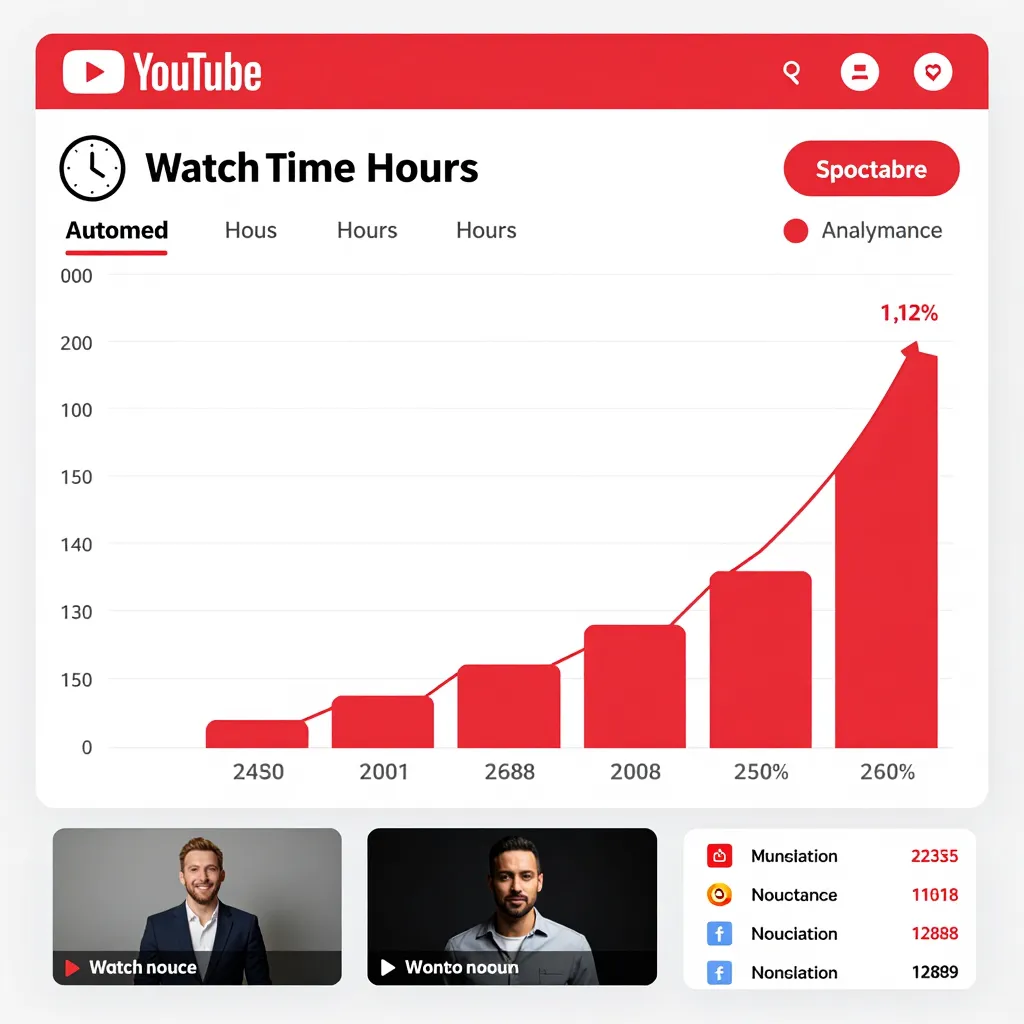 YouTube watch time analytics dashboard