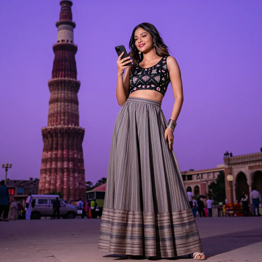 Delhi creator using smartphone